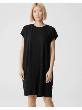 Eileen Fisher Black Minimal Tee Dress